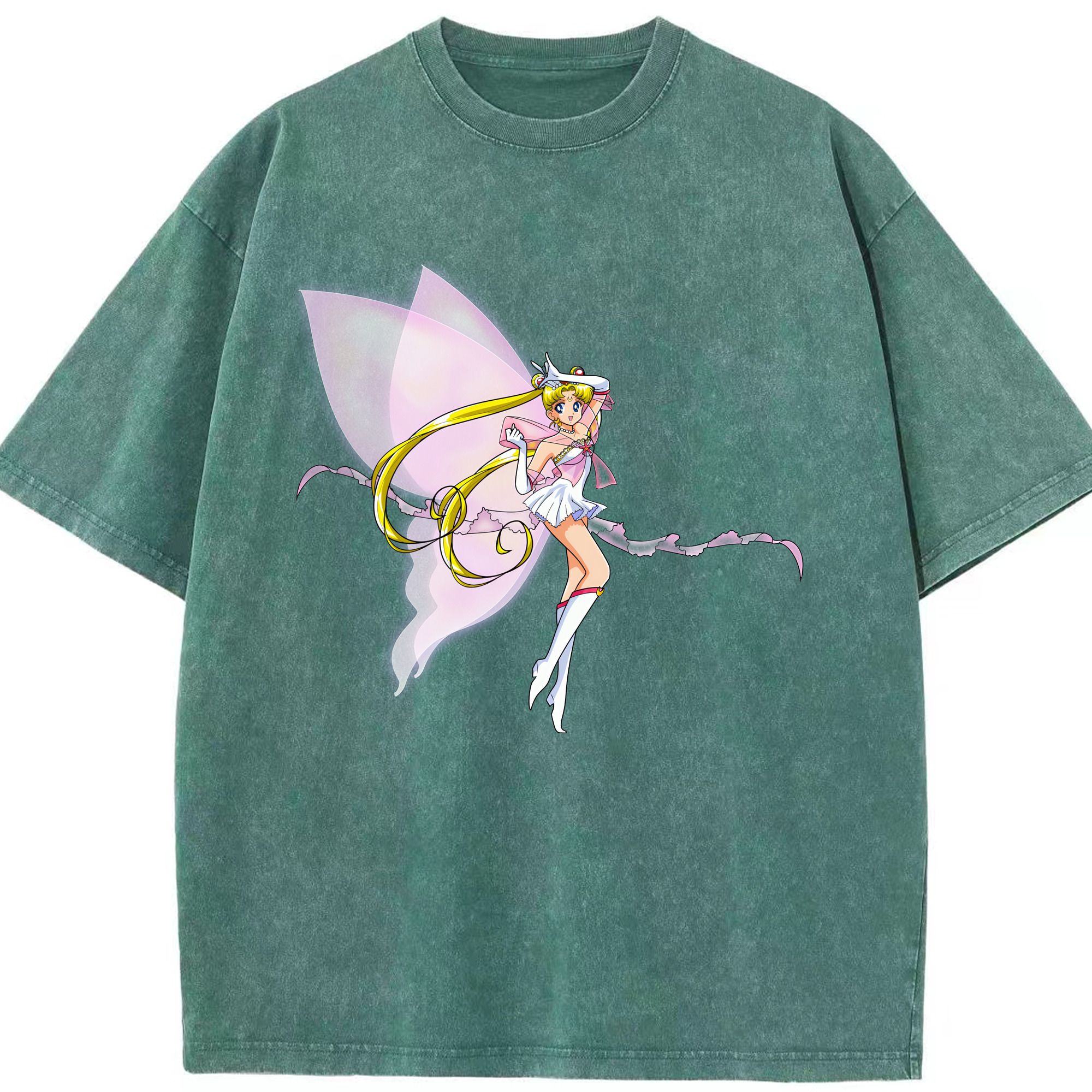 （画像用） 美少女戦士セーラームーン 月野 うさぎ つきの うさぎ Sailor Moon Tsukino Usagi 綿100% ヴィンテージ風 半袖Tシャツ（フロントプリント）